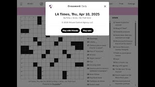 Detalles The Washington Post / LA Times Crossword 10/04/2025 Guía