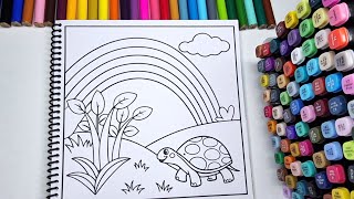 Satisfying Coloring | Cute Turtle & Rainbow – Super Relaxing Calm ASMR screenshot 5