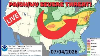 🔴Storm Chasers LIVE🔴PA/OH/WV Independence Day Severe Threat!