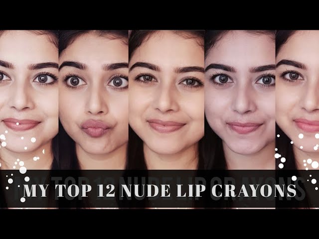 MY TOP 12 NUDE/NEUTRAL/PINK LIP CRAYONS FOR INDIAN SKIN | DRUGSTORE |  Arpita Ghoshal - YouTube