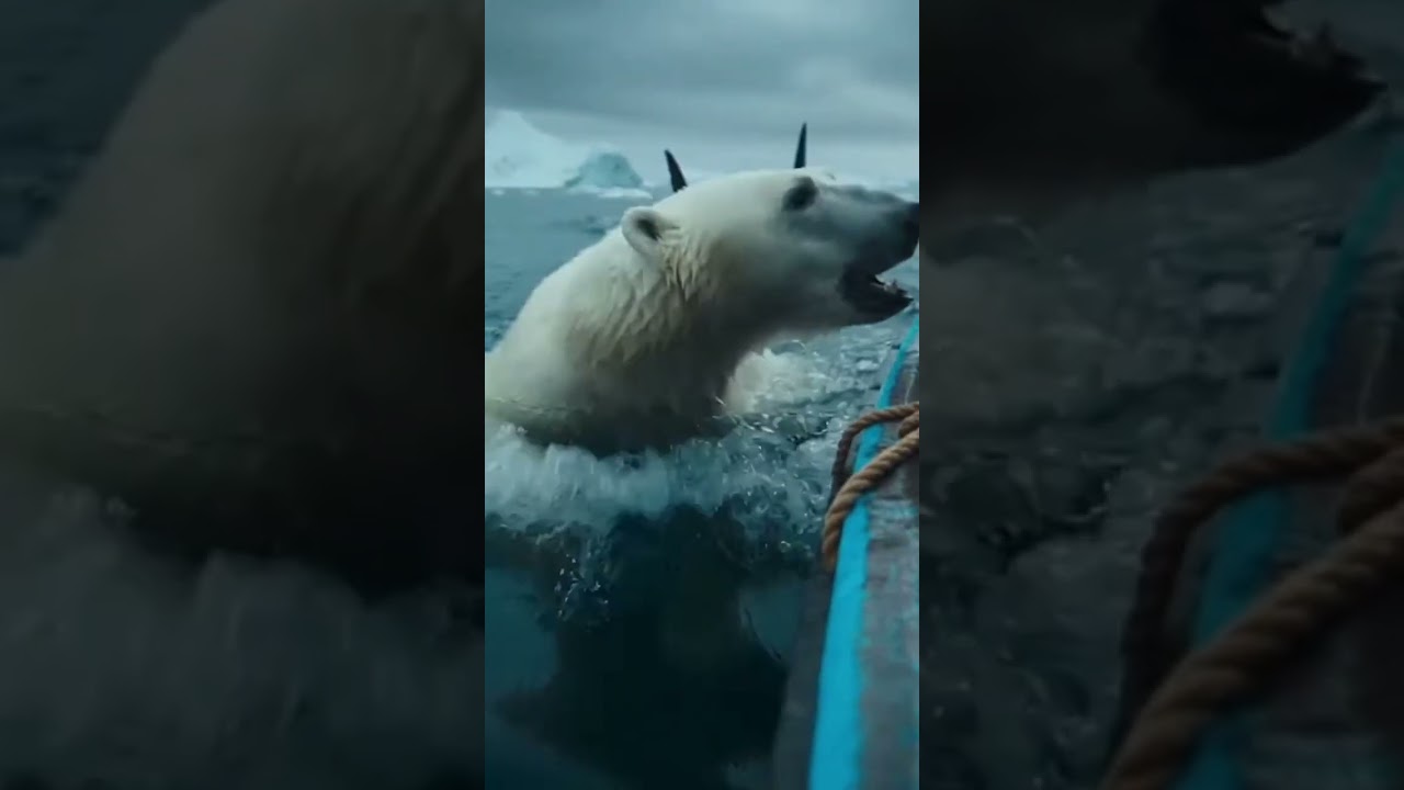🦈 Polar Bear Followed by Shark! Epic Ocean Chase 