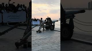 Firing the Cannon at Old Doha Part signaling the Breaking of the Fast.