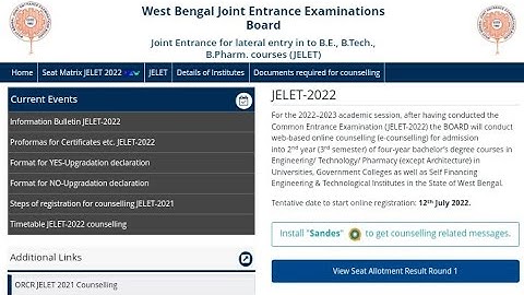 JELET 2022 1st Round Allotment Result Published | Check Now