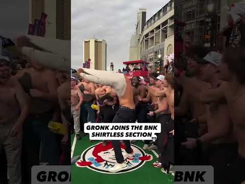 Continuing our top 10 moments of the BNK season 👏 9️⃣ - Gronk takes over a Shirtless Section! 🤣