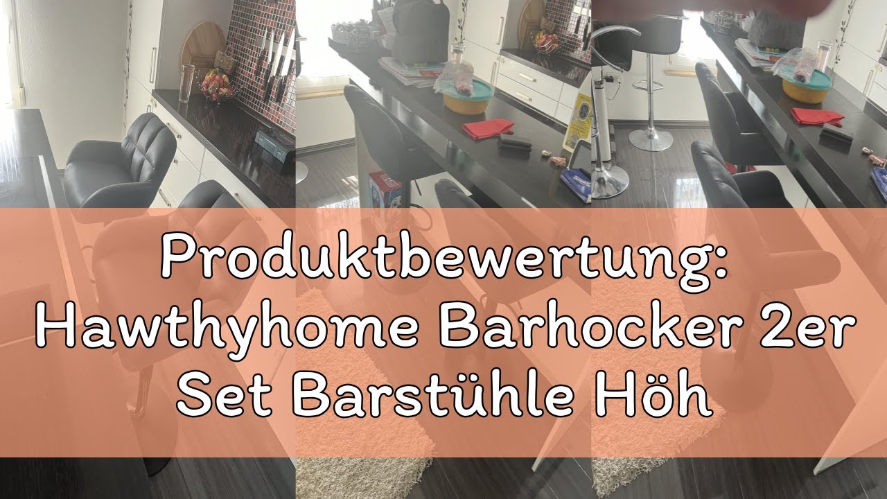 Produktbewertung: Hawthyhome Barhocker 2er Set Barstühle Höhenverstellbar mit Armlehne&Rückenlehne 3
