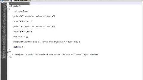 C PROGRAM TO READ TWO NUMBERS AND  PRINT SUM DEMO