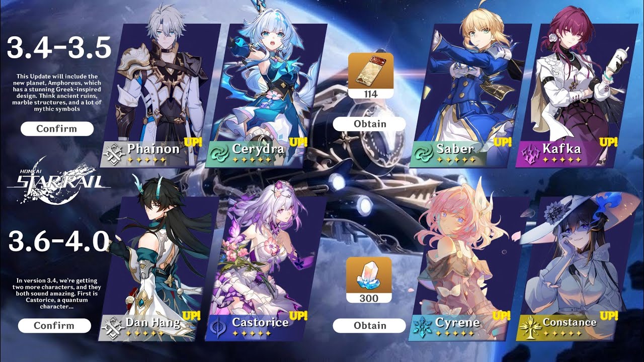 OLD NEWS! 3.4 TO 4.0 BANNER ROADMAP! SABER, CYRENE, CASTORICE - Honkai Star Rail