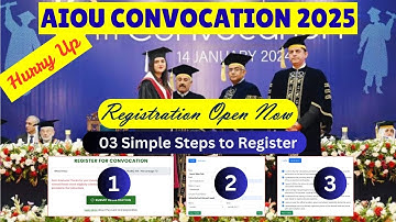 aiou convocation how to register complete process | Hurry Up Limited Seats @aiouconvocation