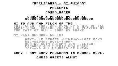 Replicants AtariST Burp Intro  (combo racer)