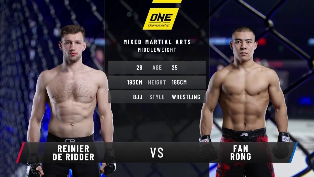 One championship 88 Reinier de Ridder vs. Fan Rong Submission - YouTube