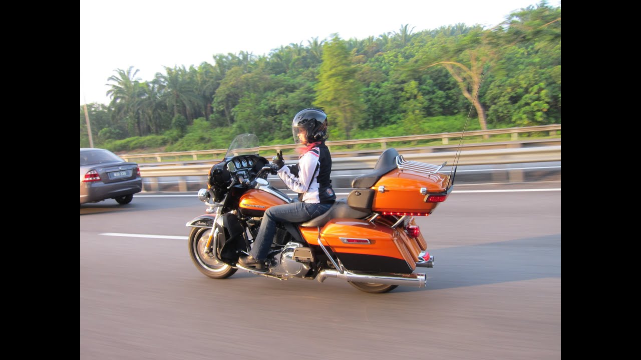 Janice riding on Harley Davidson Rushmore Ultra Limited at 
