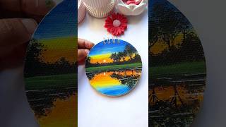 Eenvoudig en prachtig landschap schilderen 🤗💖 #schilderen #eenvoudigetutorial #kunst #korte broek