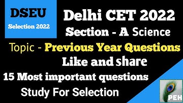 Delhi CET science 2022 | Delhi CET preparation years question 2022 | Delhi dseu entrance exam 2022
