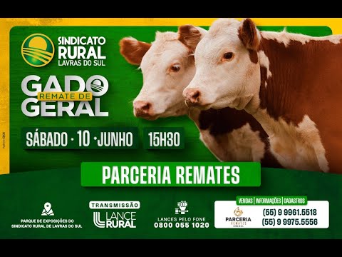 Parceria Remates - _*ASSISTA A PARTIR DAS 15H30MIN, AO VIVO PELO LANCE RURAL*_    📣 𝘼𝙨𝙨𝙞𝙨𝙩𝙖 𝙣𝙤 𝙔𝙤𝙪𝙩𝙪𝙗𝙚