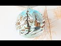 paint winter landscape in acrylic/christmas ornament diy 2021