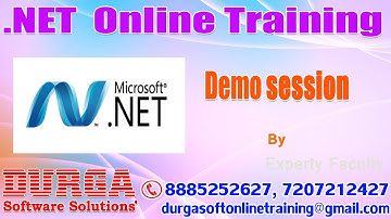 Demo on .NET  online training in DURGASOFT by Expert Faculty!!!