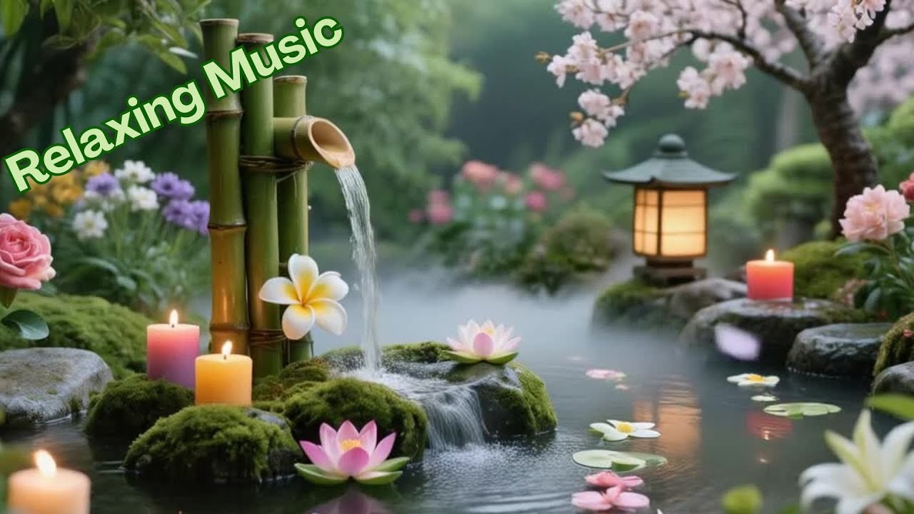 Japanese Zen Garden Waterfall | Nature Sounds for Yoga & Inner Peace ...