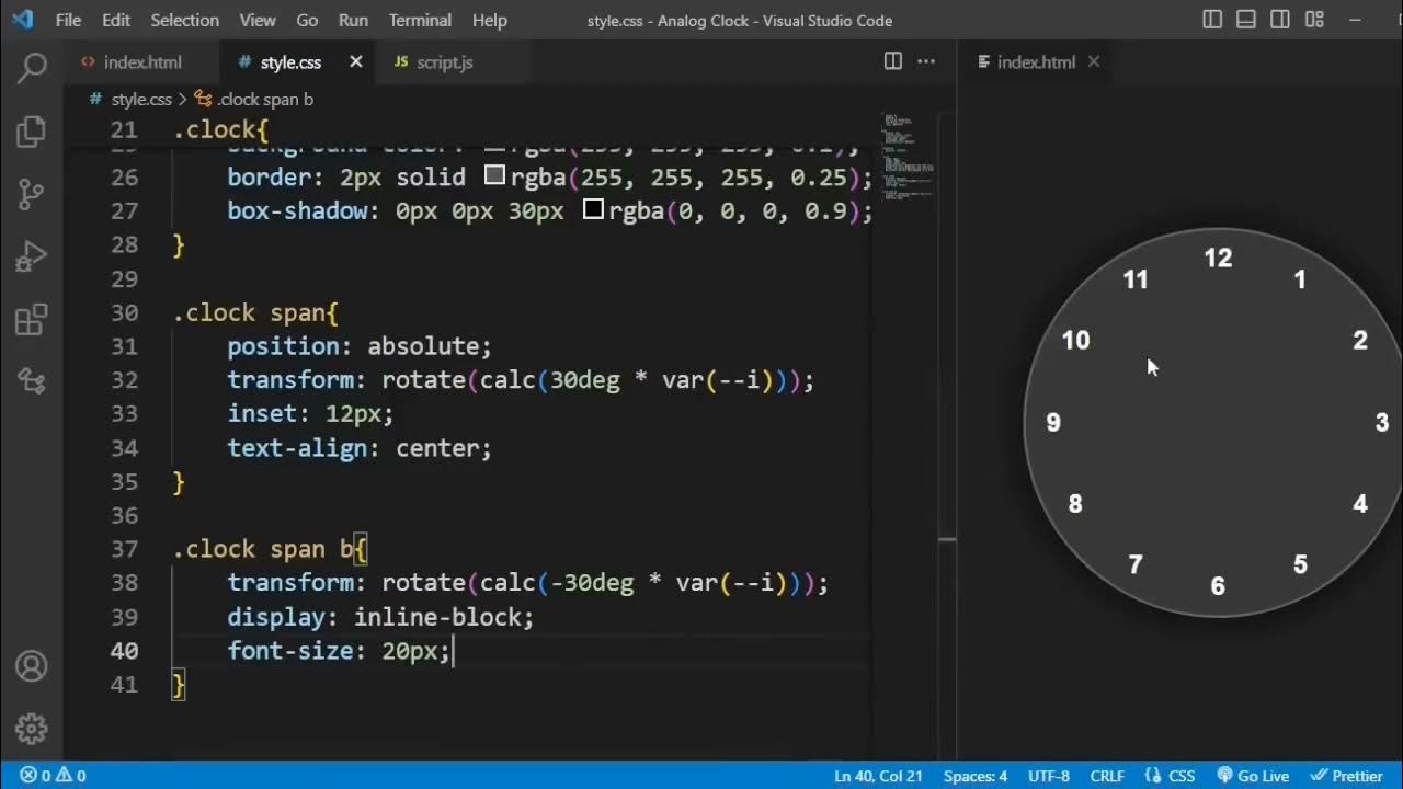How to Create Analog Clock using HTML CSS @NextGen97 - YouTube