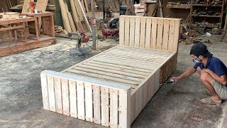 Woodworking - Amazing How To build A Single Bed Easy To Using From the Pallet Extremely simple