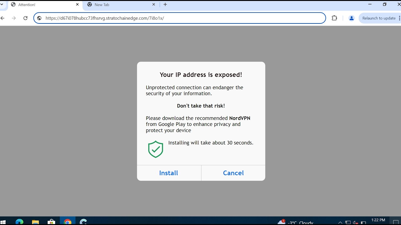 Инструкции по удалению вредоносных всплывающих окон Stratochainedge.com.