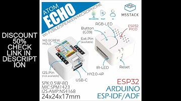 M5Stack Official ATOM Echo Programmable AI Smart Speaker with Built-in ESP32 Bluetooth WiFi Internet