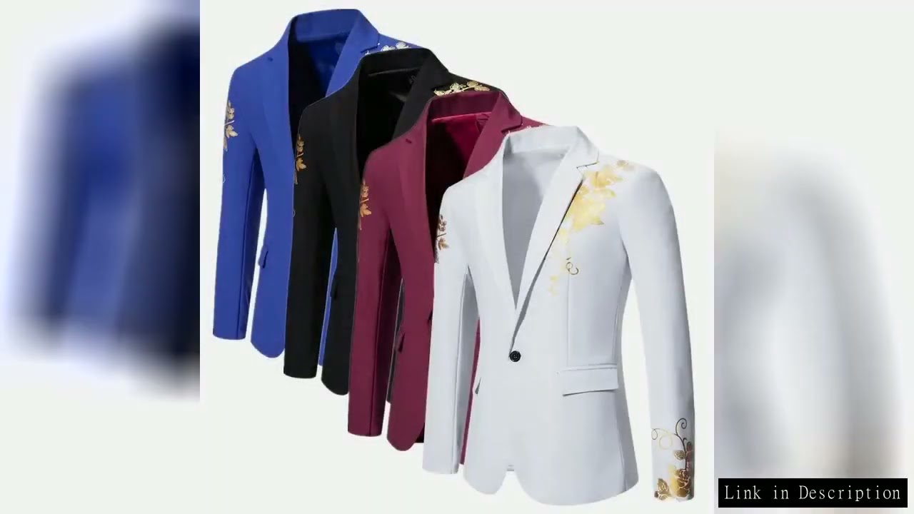 2024 New Men Business Social Suit Loose Jacket Black / White / Royal Blue Fashion Male Wedding Prom