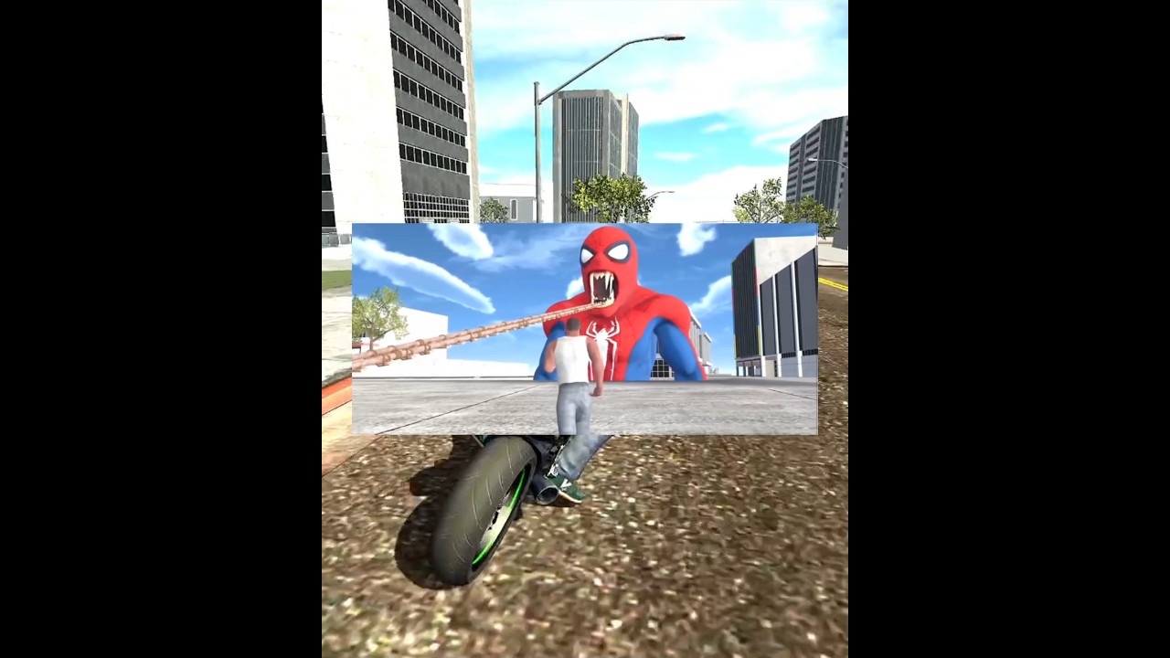 Franklin fight with bacteria spider man 😨 in Indian bike driving 3d #shorts #indianbikedriving3d