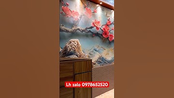 Hoàn thiện tranh dán tường 3D giả ngọc rất đẹp