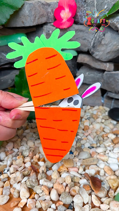 DIY Moving Paper Carrot Craft for Kids 🥕🐰 | Fun & Interactive Tutorial #diy #craft #craftyfun #kids
