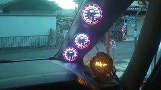 Autogage　3連メーターをピラー埋め込みしてみた。