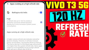 Vivo T3 5G Screen Refresh Rate Settings | Display Refresh Rate Setting For BGMI | Refresh Rate Set