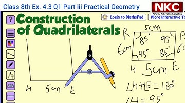 Class 8 Ch 4 Ex. 4.3 Q1 Part (iii) Practical Geometry | Book NCERT class 8th