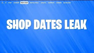 Item Shop Dates Leaked
