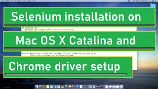 Selenium download and Install on Mac OS X Catalina | Chrome driver setup