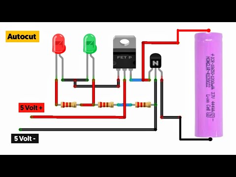 Auto-cut Lithium-ion battery charger circuit using MOSFET