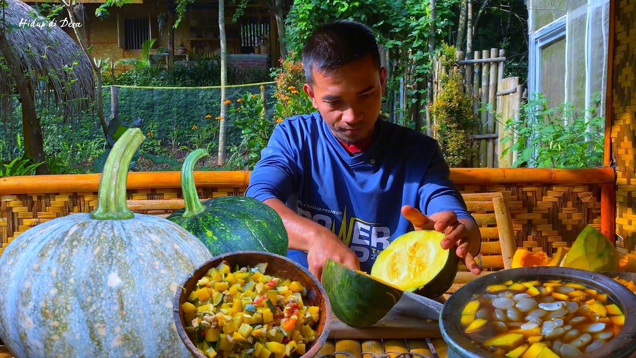 Hidup di Desa | Masak labu kuning untuk buka puasa | Berkebun, Panen, Masak