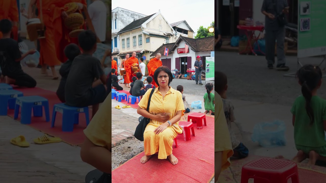 Morning Alms Giving and Breakfast | Laos Food | Laos🇱🇦 | Luang Prabang 