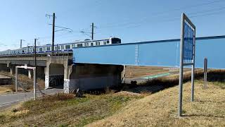 久慈川鉄橋 普通列車いわき行E531系K482編成通過シーン 2021年2月28日