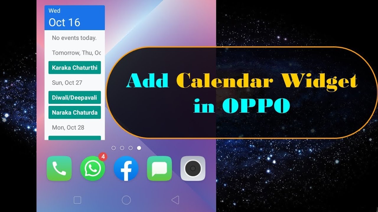 How to Add Calendar Widget in OPPO YouTube