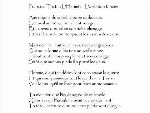LHermite (François Tristan) : LAMBITION TANCEE - Aux rayons du soleil, le paon audacieux, @PoemeMinute