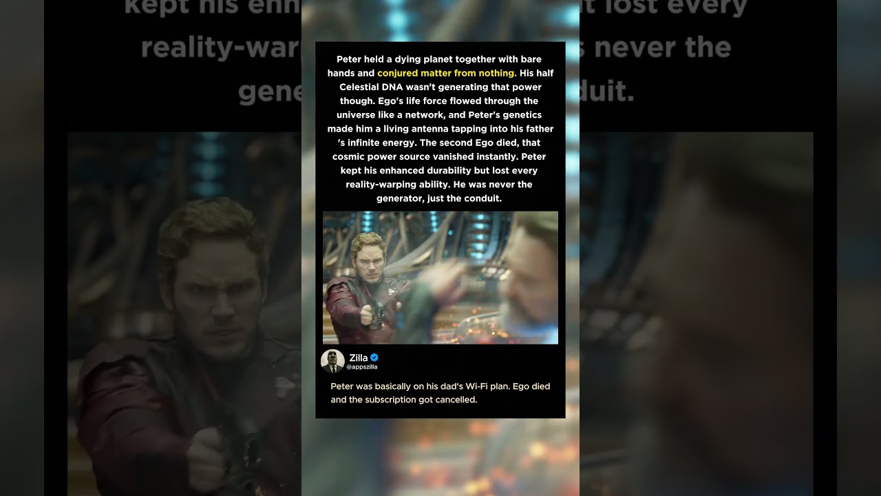 Peter Quill's celestial powers were just borrowed from his father Ego