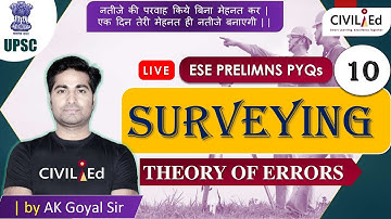 #10 Theory of Errors | Civil Engineering| Surveying ESE PYQ by AK Goyal Sir| StudiCliQ | AE JE Civil