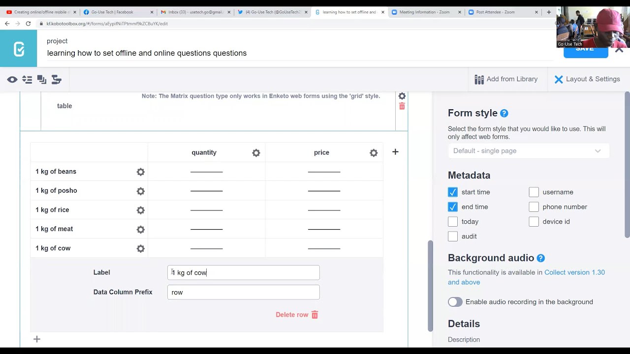 How to create a table in KOBO toolbox/kobo forms in just 2 minutes