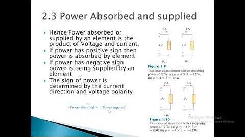 Electric power, supplied and absorbed