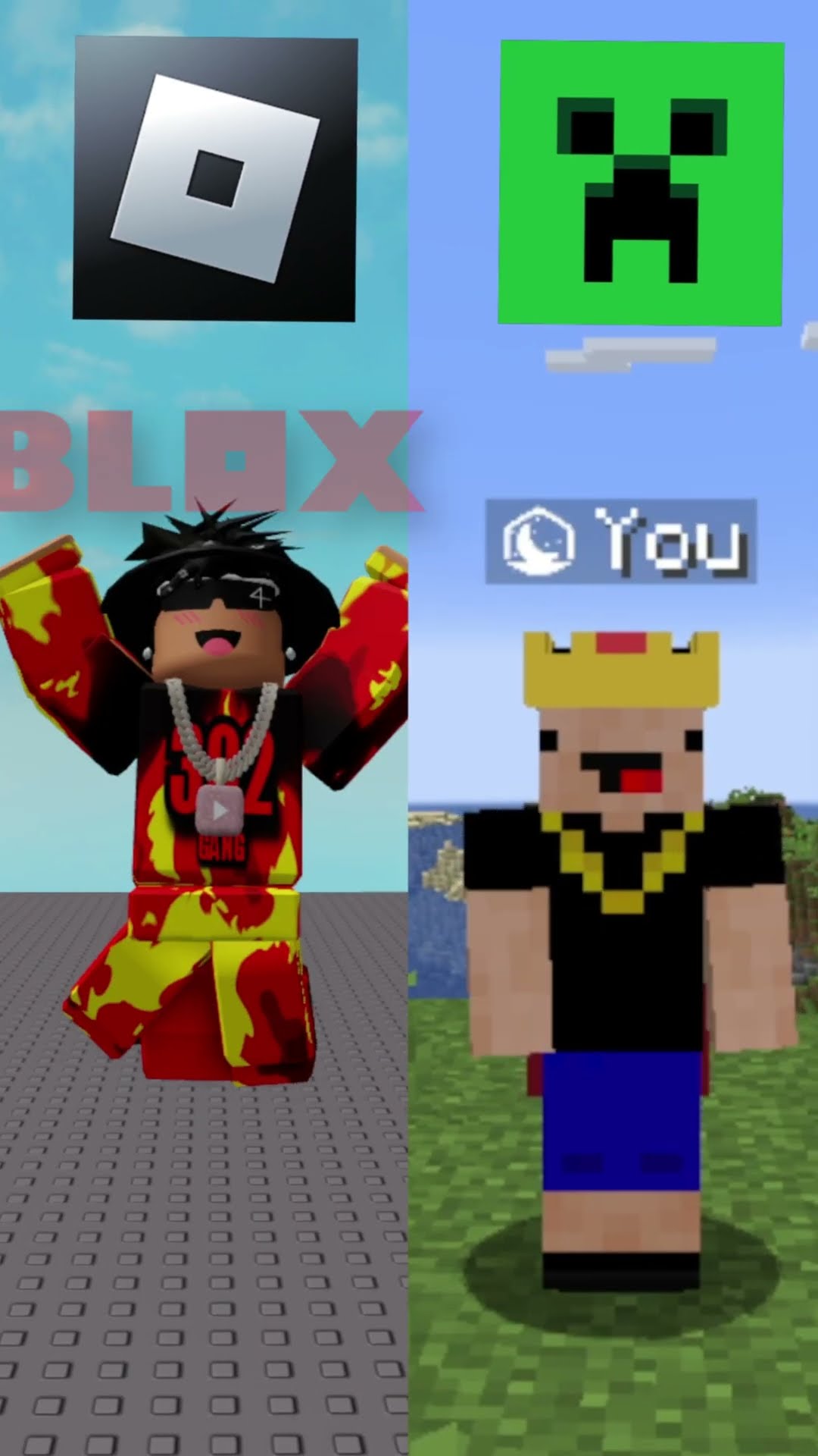 Roblox Vs Minecraft ?? #shorts #roblox #minecraft