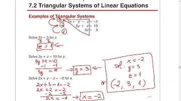 7.2 Triangular Systems of Linear Equations