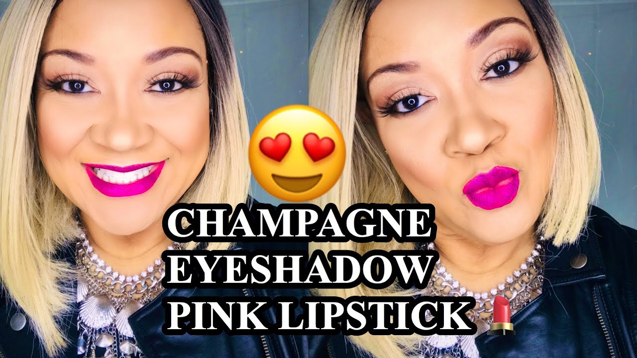 Champagne Eyeshadow & Hot Pink Lipstick Tutorial! YouTube