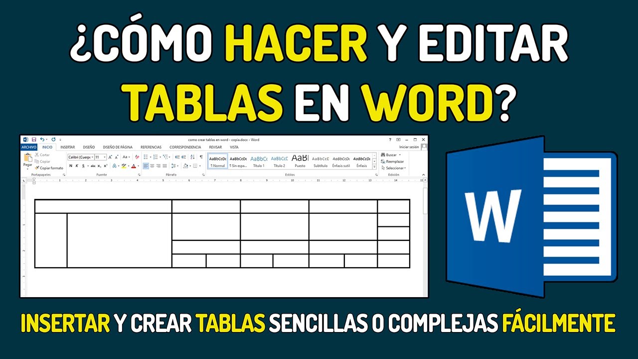 Hacer Un Cuadro En Word Hacer TABLAS en WORD ✏️ Cómo insertar y editar una tabla 💼 - YouTube