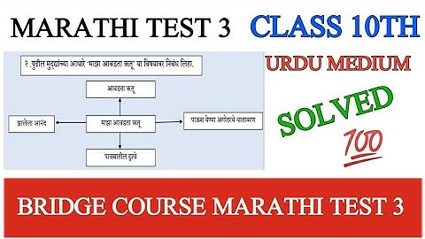 bridge course class 10th Marathi test 3 | urdu medium |