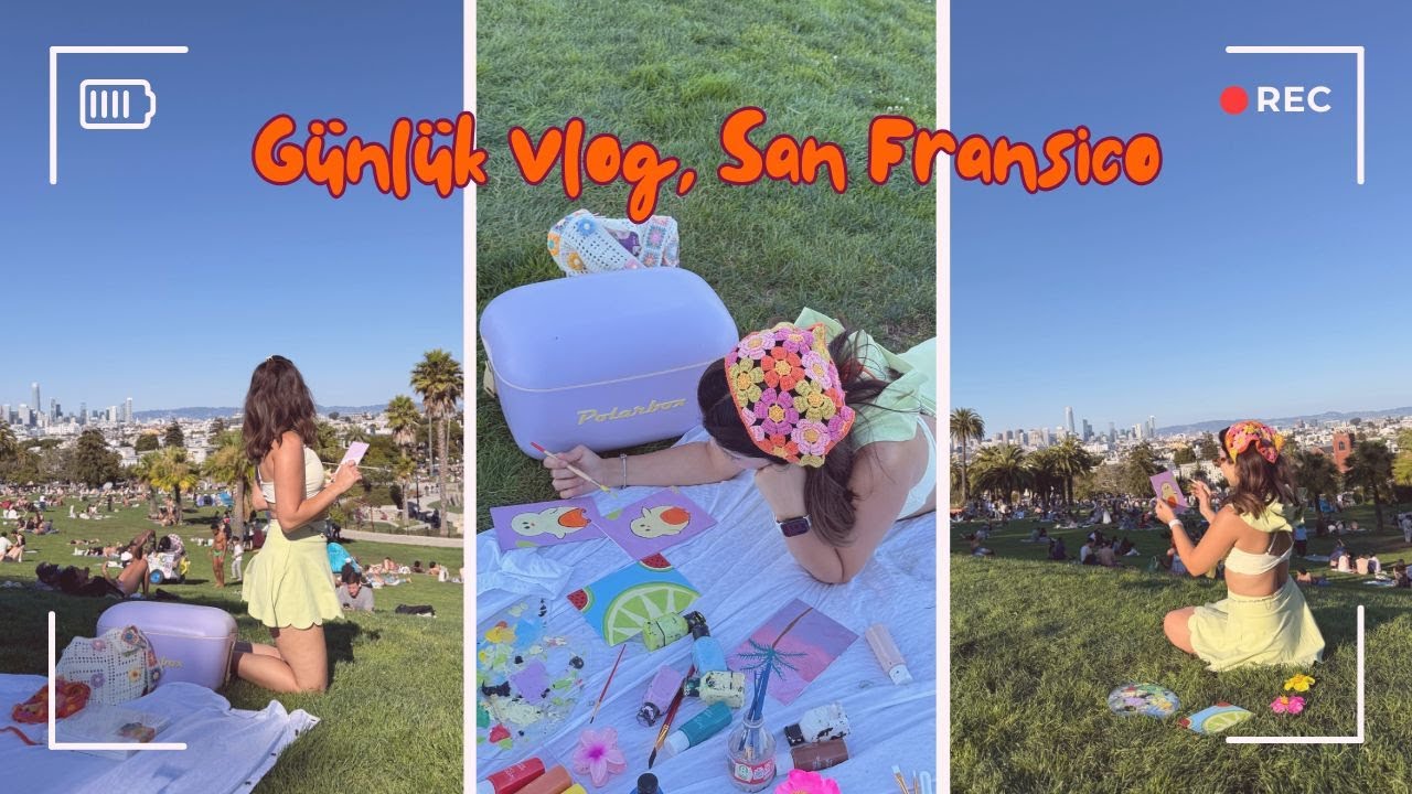 Günlük Vlog 🎨 San Francisco, Tuval Boyama, Pop Mart Turu, Sürpriz Kutu Açılışı! 🎁